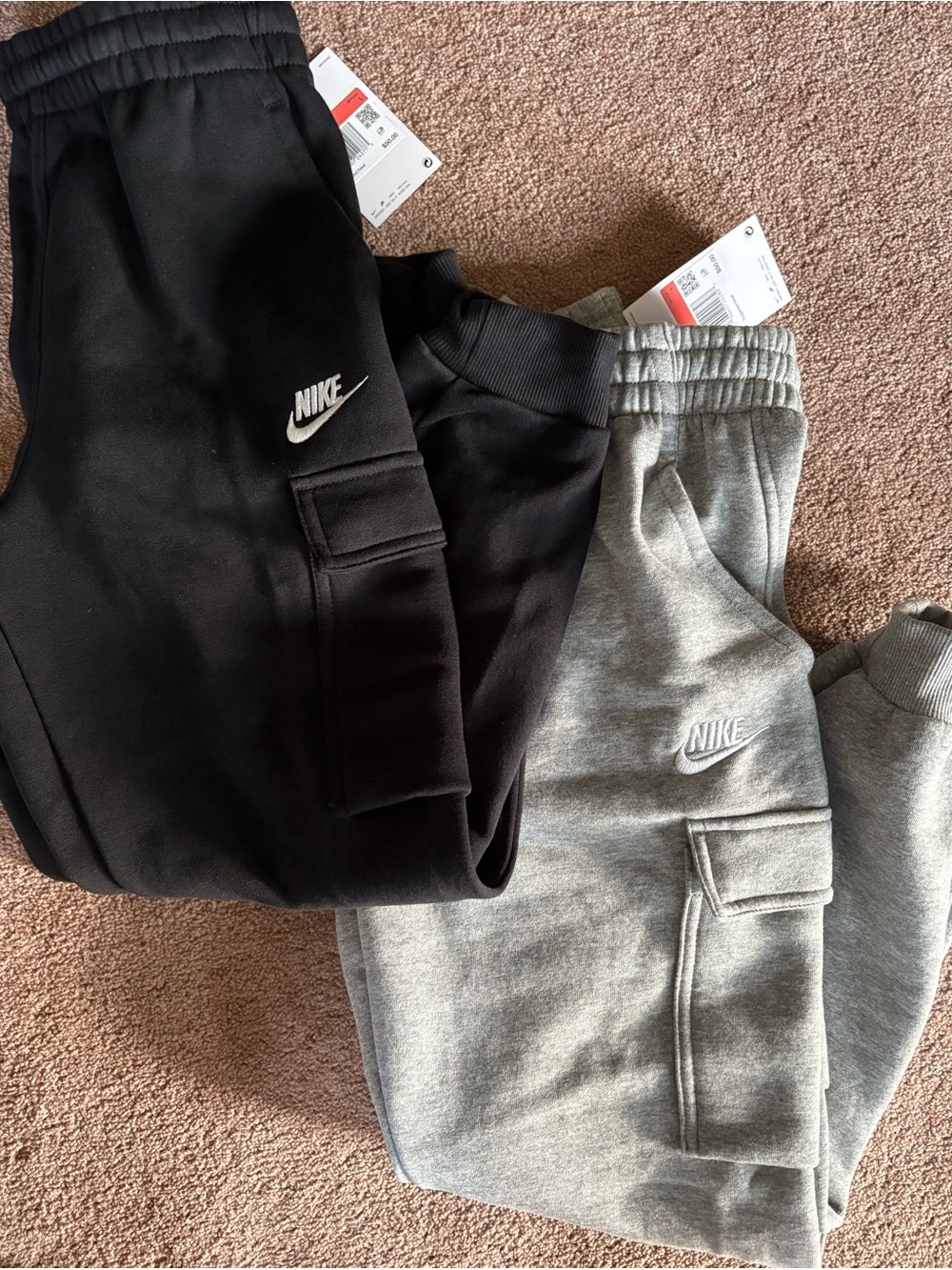 Nike Kids Boys set kit bundle of 2 warm jogger cargo sweat pants size large NWT
